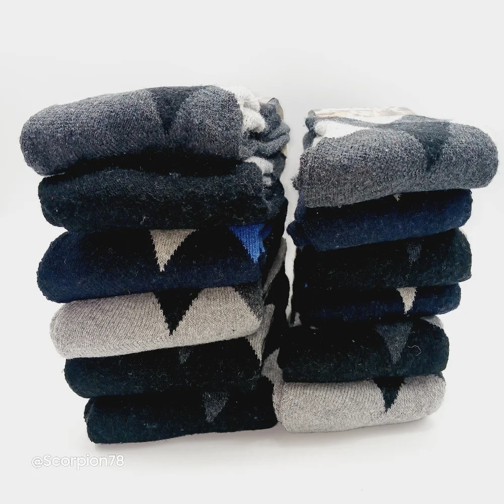 ⚫️  12 Lamb Wool Crew Socks Thermal Warm Winter Socks Size 10-13 for Men